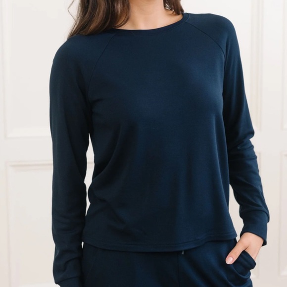 Cozy Earth Women's Brushed Bamboo Jogger Set, Navy, Small - Picture 6 of 15